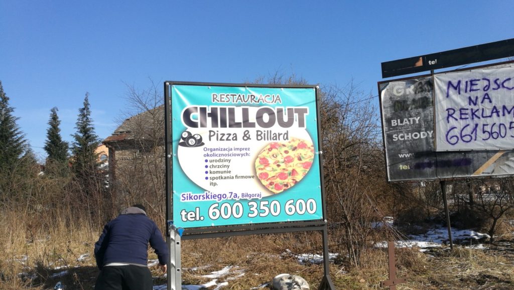 chillout restauracja pizzeria billboard baner big print biłgoraj
