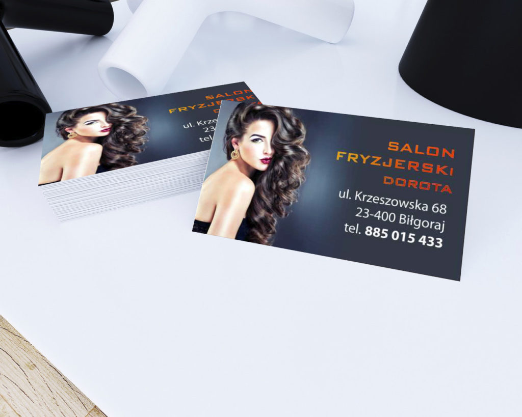 Wizytówki dla salonu fryzjerskiego / Big Print reklama Biłgoraj drukarnia